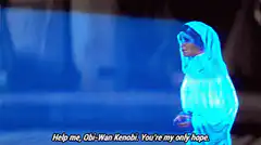 Princess Leia hologram Help me Obi-Wan Kenobi