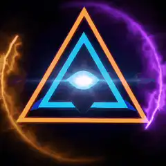 Bitcoin symbol inside glowing triangle