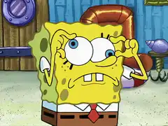 SpongeBob thinking hard