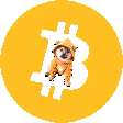 Shiba Inu dog Bitcoin logo