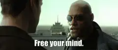 Morpheus jumps off a building