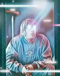Glowing eyes Umbro hoodie rain