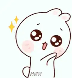 Cute white character saying aww
