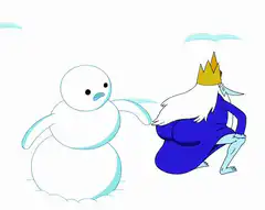 Ice King shows butt to snowman