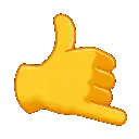 Yellow hand call me emoji
