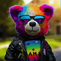 Rainbow Bear in Sunglasses