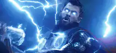 Thor summons lightning and flies