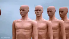 Mannequin heads explode in slow motion