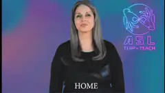 Woman signing ASL word HOME