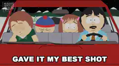South Park kids in car Gave it my best shot