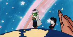 Piccolo and Goku on Earth