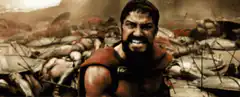 King Leonidas glowing eyes battle