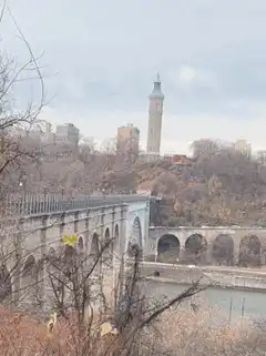 Aqueduct and tower on a hill
