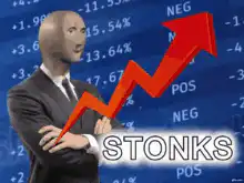 Stonks Man with rising arrow