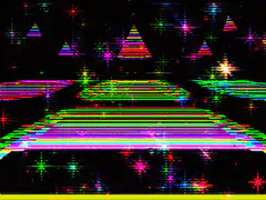 glitchy rainbow triangle tunnel