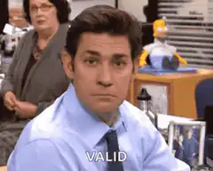 Jim Halpert Valid Reaction