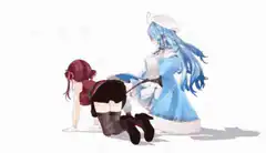 Anime girl with blue hair and elf ears