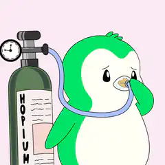 sad penguin inhaling hopium