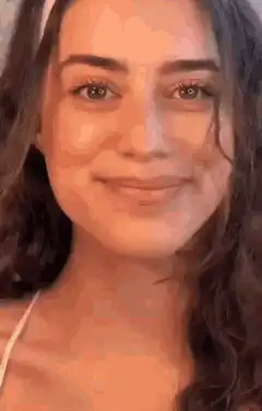 Woman smiles then says fu*kin hell