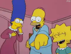 Simpsons family laughing together