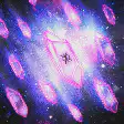 Pink crystals in space