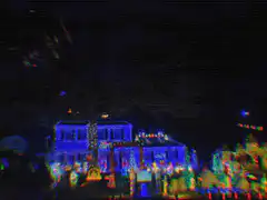 glitchy christmas lights house