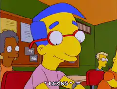 Milhouse checking his watch ticking