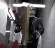 Dredd holding a shotgun