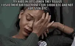 Woman facepalming about bitcoin investment