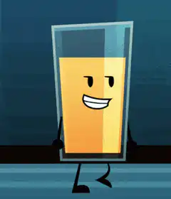 Cartoon glass of orange juice dancing