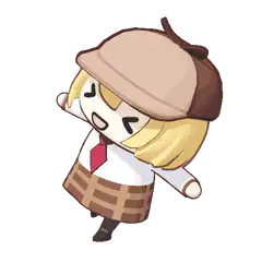 Chibi detective girl spinning around