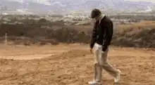 Man walking in desert
