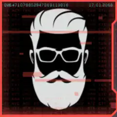 Hipster face with glitch effect