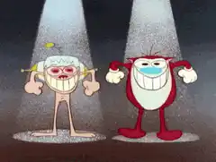 Chowder and Mungo on stage