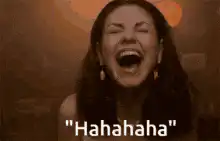 Woman laughing hysterically
