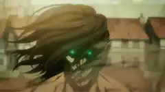 Female Titan with glowing green eyes