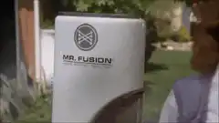 Doc Brown activates Mr. Fusion
