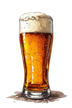 frothy beer glass illustration