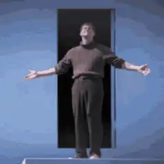 Man bowing and gesturing
