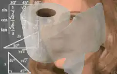 Toilet paper roll with math formulas