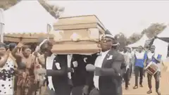 Dancing pallbearers collapse
