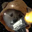 Shiba Inu Doge in Space with Gun