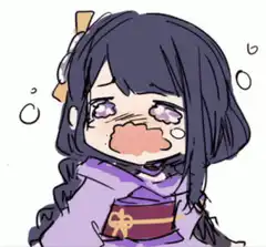 Chibi girl crying with puffy cheeks