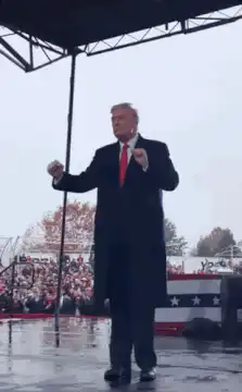 Donald Trump dancing in the rain