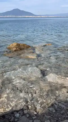 Clear water over rocks at a beach