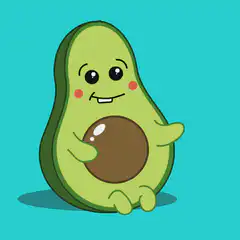 cute cartoon avocado