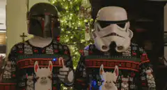 Boba Fett and Stormtrooper Christmas sweaters