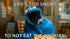 Cookie Monster eats cookies