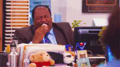 Stanley laughing with tissue