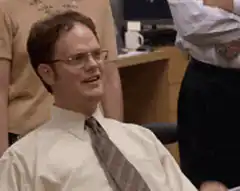 Dwight Schrute celebrating